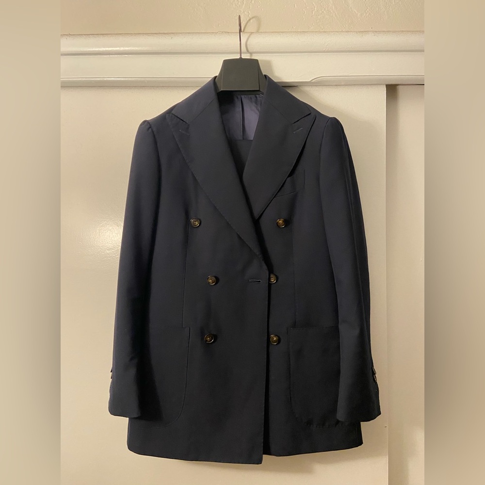 Blue Suitsupply Double Breasted Havana -Size 34R